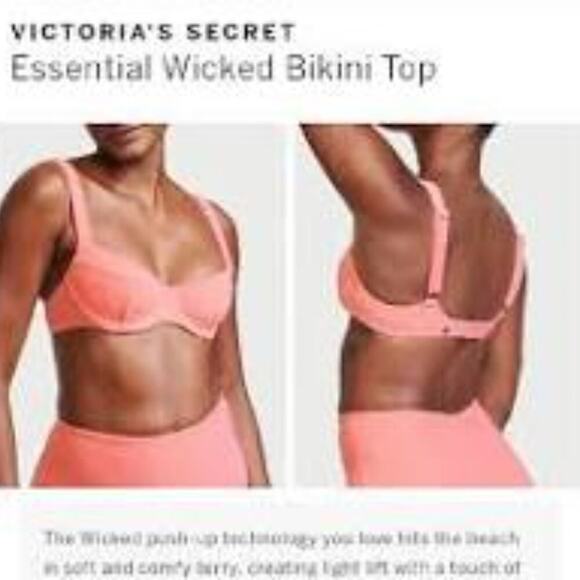 Victoria's Secret Pink Cocktail Essential Wicked Bikini Top Size 34 D - Picture 14 of 14